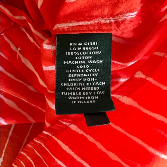 ⬇️LAUREN Ralph Lauren Women’s Long Sleeve Blouse XXL Scarlet Sun & White Stripes - Picture 8 of 13